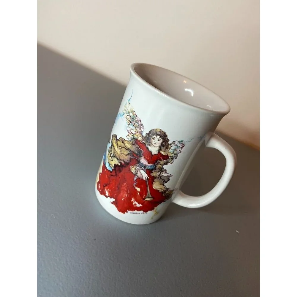 Vintage 1993 Potpourri designs‎ Holiday splendor angel coffee mug christmas